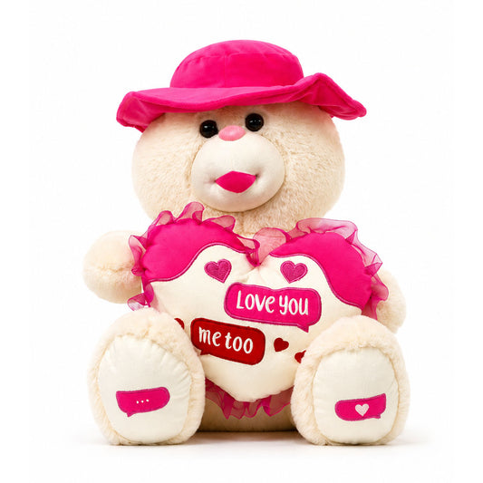 Pembe Şapkalı 60CM Peluş Ayıcık