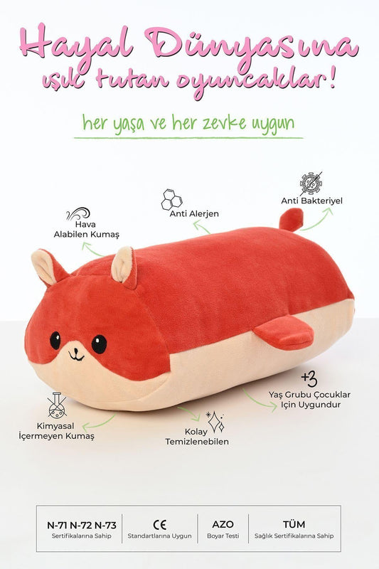 Tavşan Figürlü Peluş Oyuncak Yastık Yumuşak Ve Sevimli 40 Cm Rulo Peluş Oyuncak
