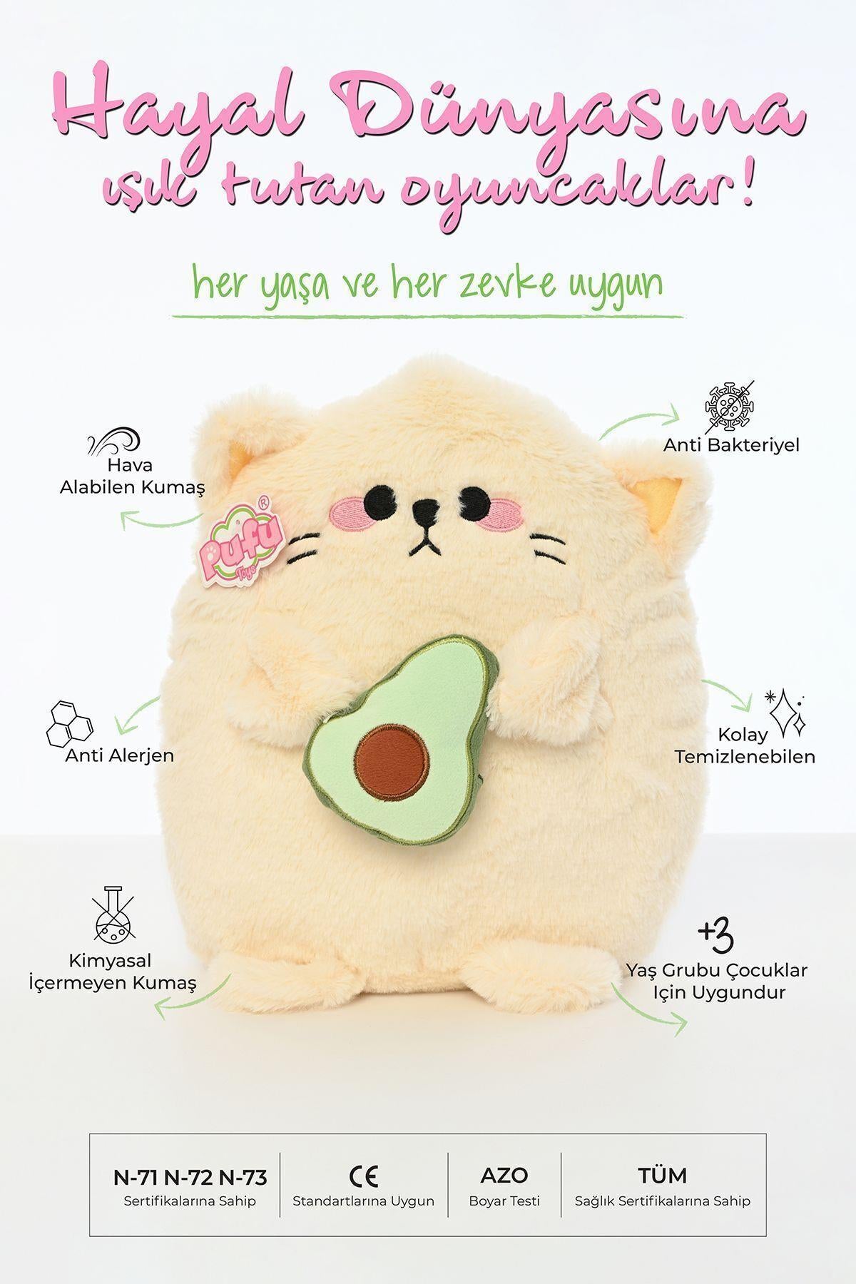 30 Cm Yumuşak Avakadolu Kedi Peluş Oyuncak Oyun Arkadaşı