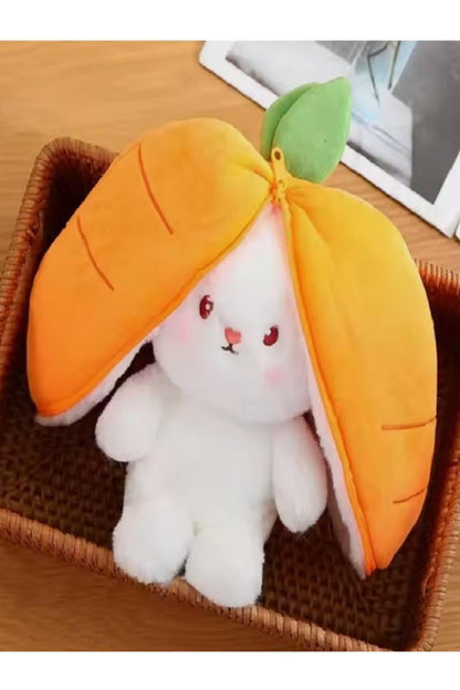 35 Cm Pembe Açık Renkli Çilek Tavşan Peluş Oyuncak 2 Yüzlü Yastık