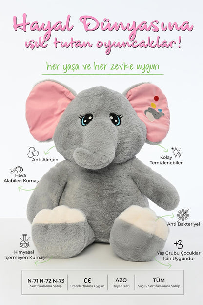 70 CM BÜYÜK KULAKLI FİL PELUŞ UYKU ARKADAŞI