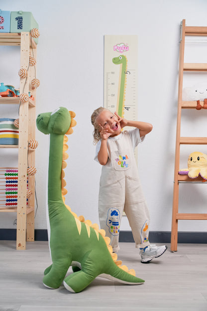 Dinozor Peluş Yastık Oyuncak 1 Metre-Yeşil