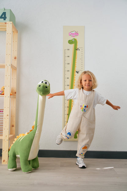 Dinozor Peluş Yastık Oyuncak 1 Metre-Yeşil