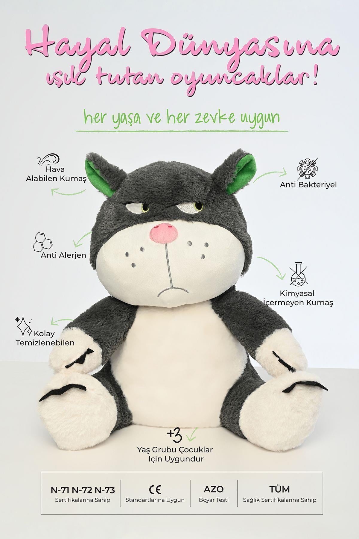Asabi Kedi Peluş Oyuncak Oyun Arkadaşı 45 Cm