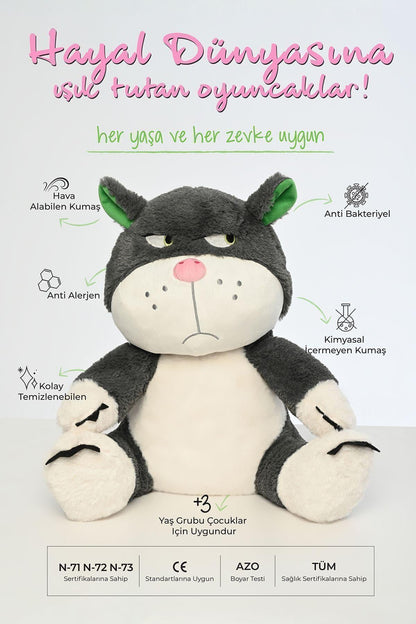 Asabi Kedi Peluş Oyuncak Oyun Arkadaşı 45 Cm