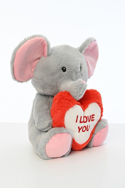 ' I Love You' Nakışlı Peluş Fil