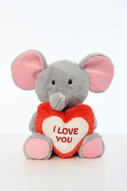 ' I Love You' Nakışlı Peluş Fil