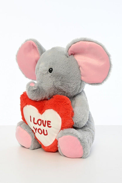 ' I Love You' Nakışlı Peluş Fil