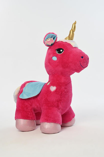 Peluş Dolgulu Boynuzlu Ve Kanatlı Dev Unicorn Yastık Oyun Arkadaşı 100 Cm