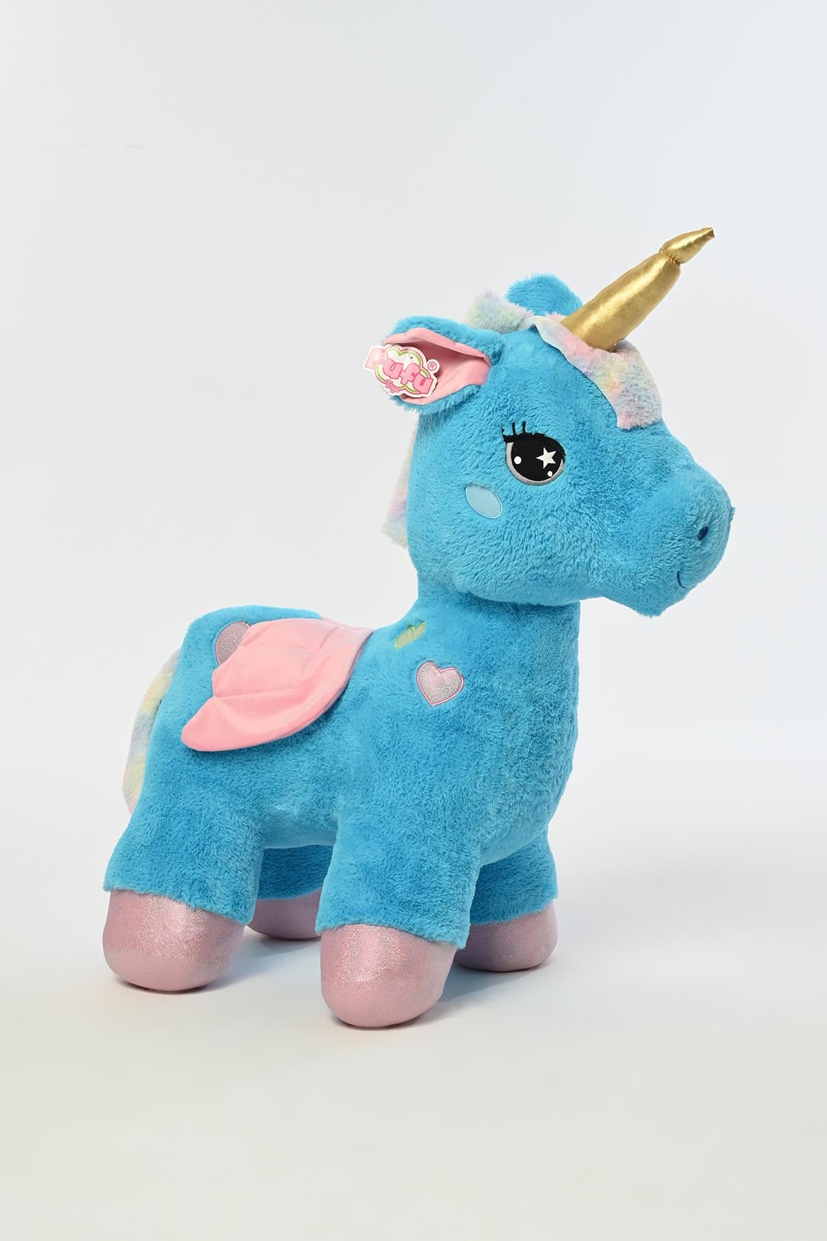 Peluş Dolgulu Boynuzlu Ve Kanatlı Dev Unicorn Yastık Oyun Arkadaşı 100 Cm