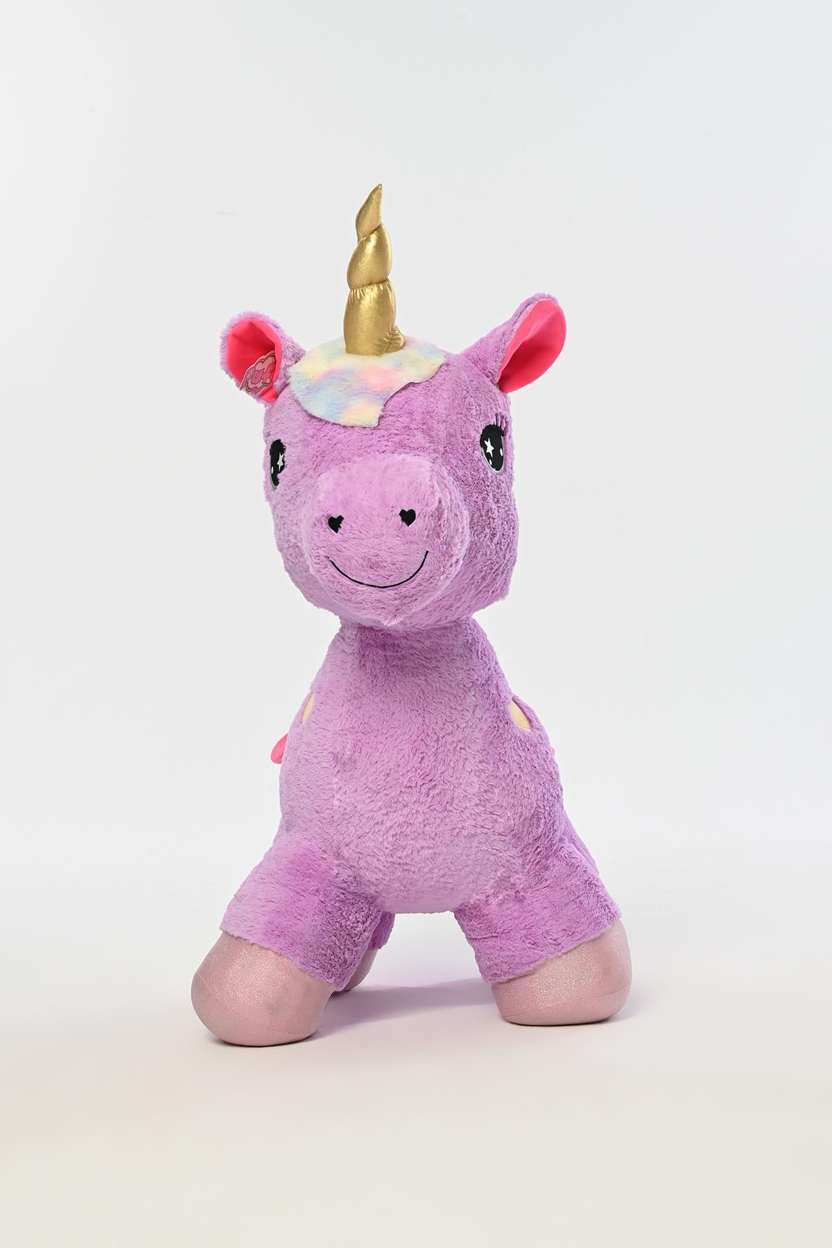 Peluş Dolgulu Boynuzlu Ve Kanatlı Dev Unicorn Yastık Oyun Arkadaşı 100 Cm