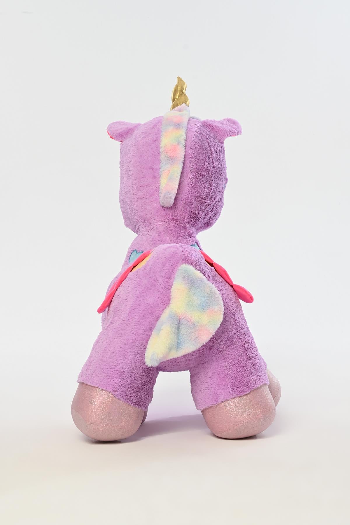 Peluş Dolgulu Boynuzlu Ve Kanatlı Dev Unicorn Yastık Oyun Arkadaşı 100 Cm