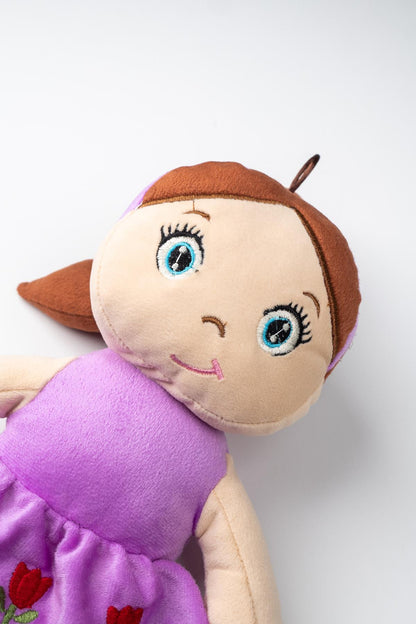 Peluş Kelebek Bebek Oyuncak Mor Etekli Oyun Ve Uyku Arkadaşı 45 Cm
