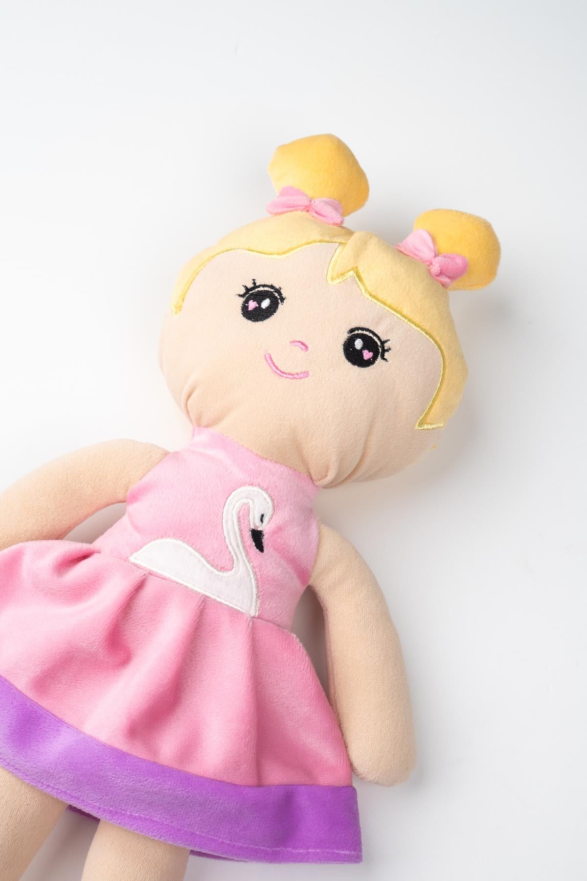 Peluş Prenses Bebek Oyuncak Pembe Etekli Oyun Ve Uyku Arkadaşı 45 Cm
