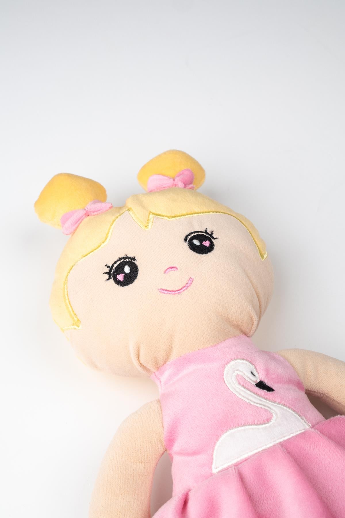 Peluş Prenses Bebek Oyuncak Pembe Etekli Oyun Ve Uyku Arkadaşı 45 Cm