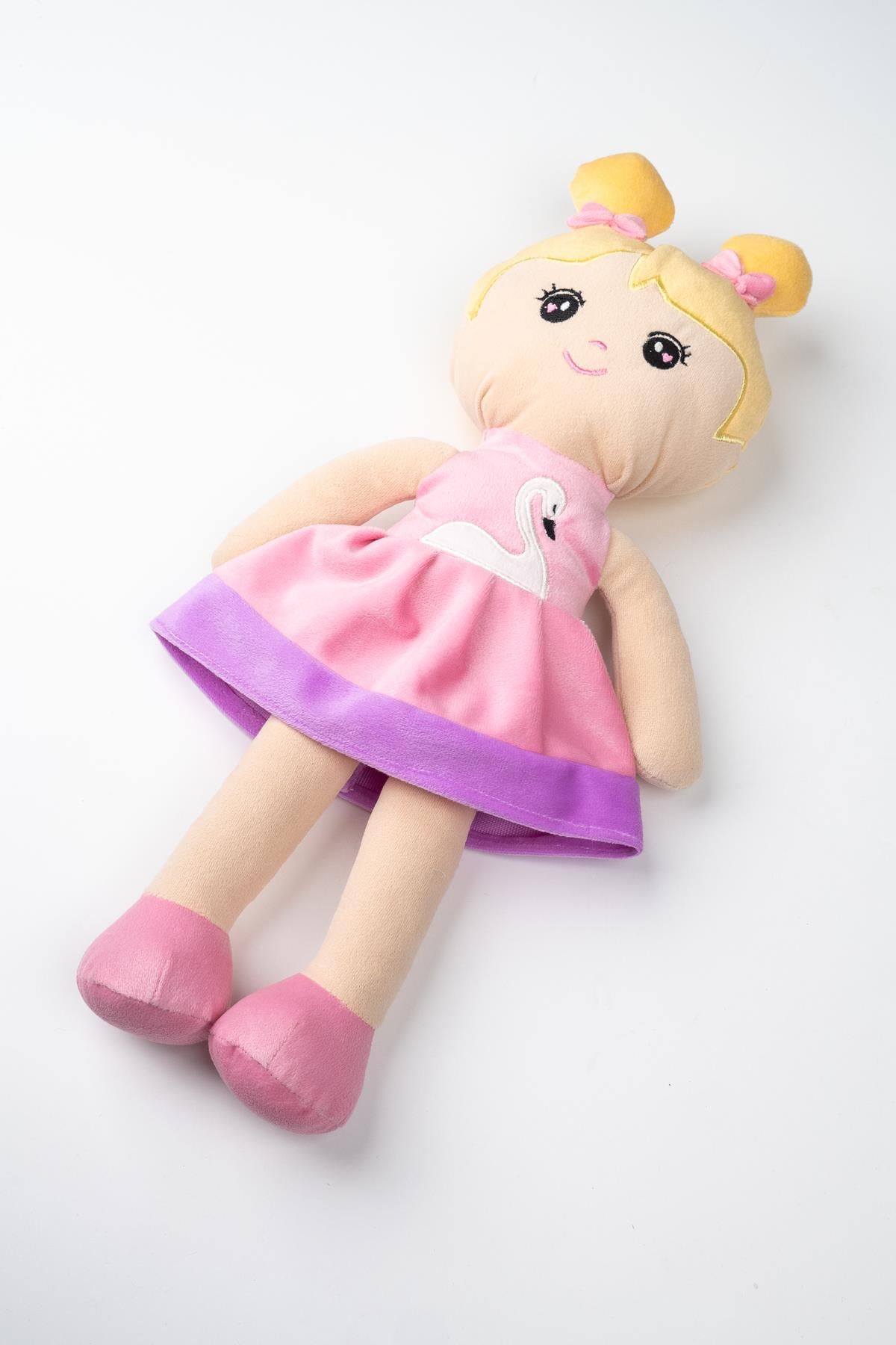 Peluş Prenses Bebek Oyuncak Pembe Etekli Oyun Ve Uyku Arkadaşı 45 Cm