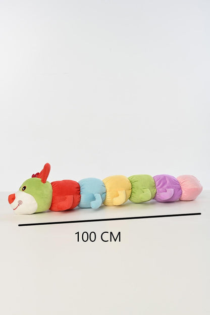 Peluş Renkli Tırtıl Oyuncak Oyun Ve Uyku Arkadaşı 100 Cm