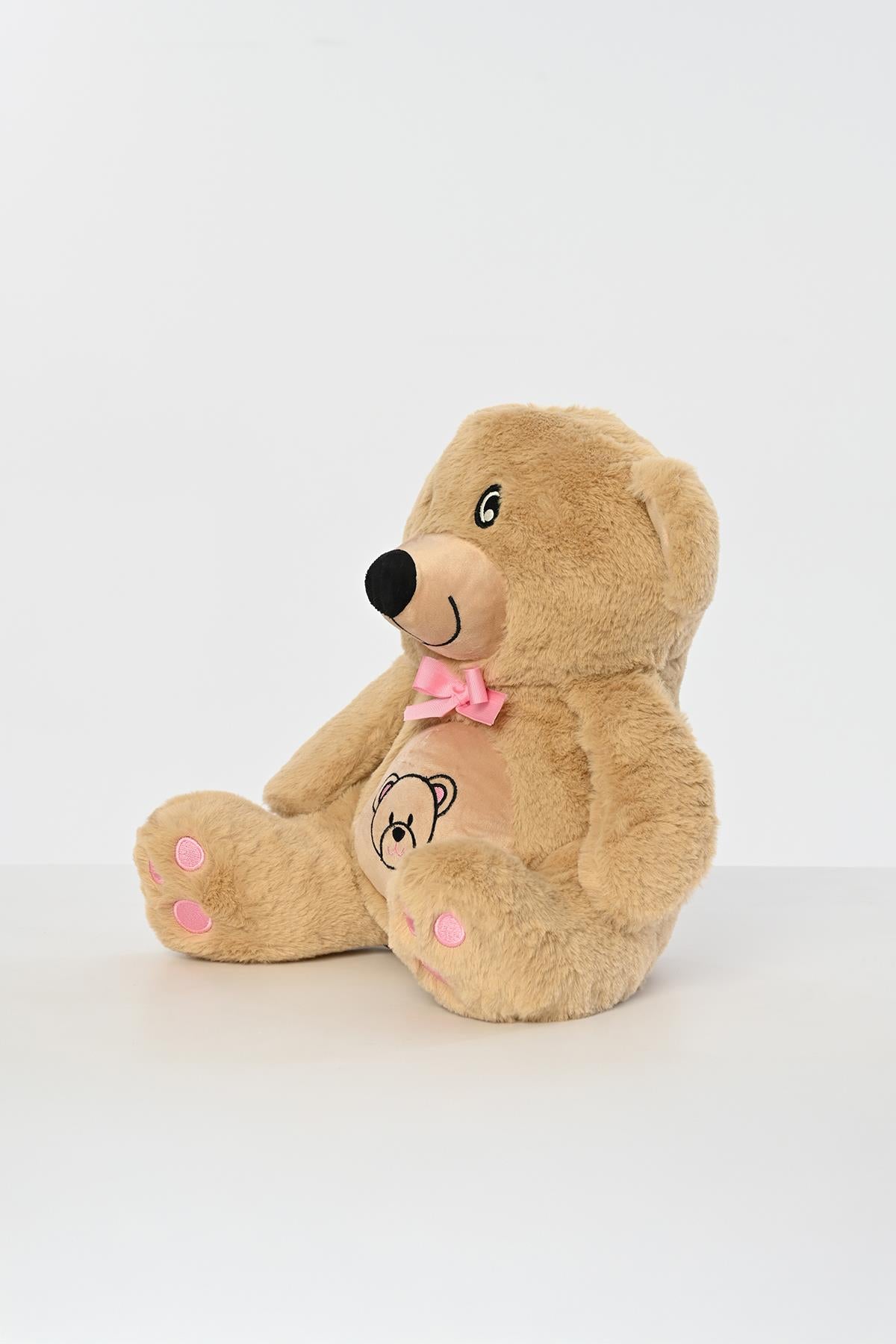 Renkli Göbekli Kurdelalı Peluş Ayıcık Uyku Arkadaşı 40 cm