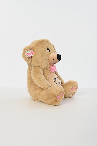 Renkli Göbekli Kurdelalı Peluş Ayıcık Uyku Arkadaşı 40 cm