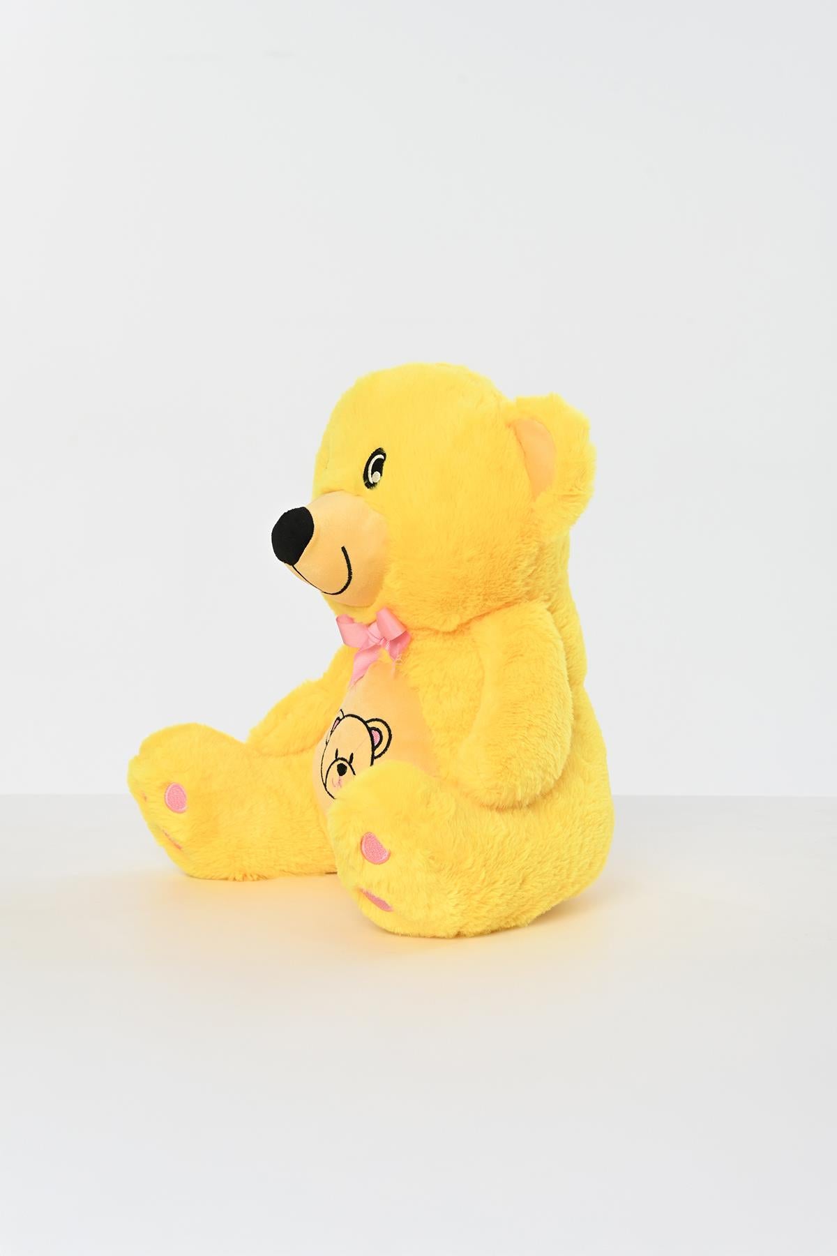 Renkli Göbekli Kurdelalı Peluş Ayıcık Uyku Arkadaşı 40 cm