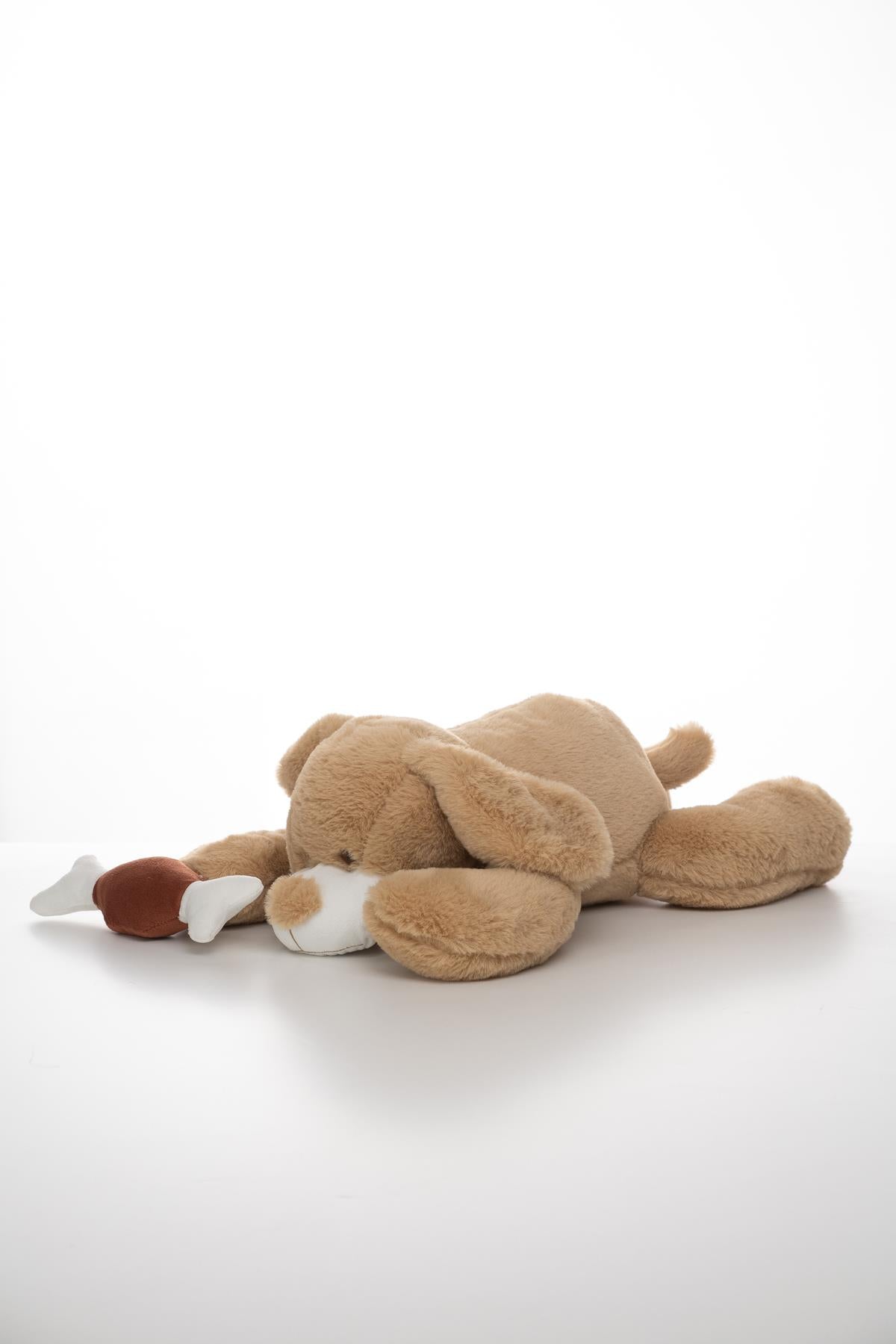 Sevimli Peluş Dolgulu Uzanan Kemikli Köpek 50 Cm