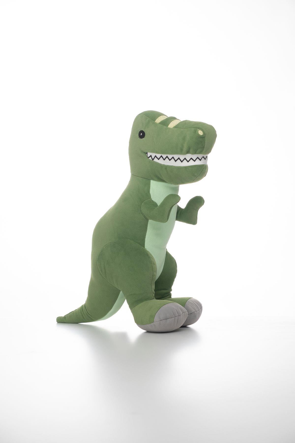 Sevimli Yeşil Dinozor, Tirex Peluş Oyuncak - Yumuşak Ve Eğlenceli Oyun Arkadaşı 40 Cm