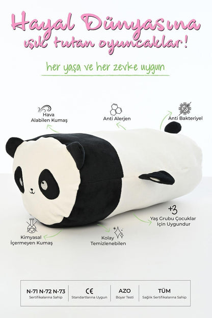 Tavşan Figürlü Peluş Oyuncak Yastık Yumuşak Ve Sevimli 40 Cm Rulo Peluş Oyuncak