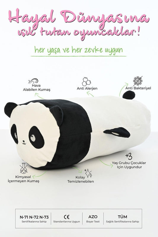Tavşan Figürlü Peluş Oyuncak Yastık Yumuşak Ve Sevimli 40 Cm Rulo Peluş Oyuncak