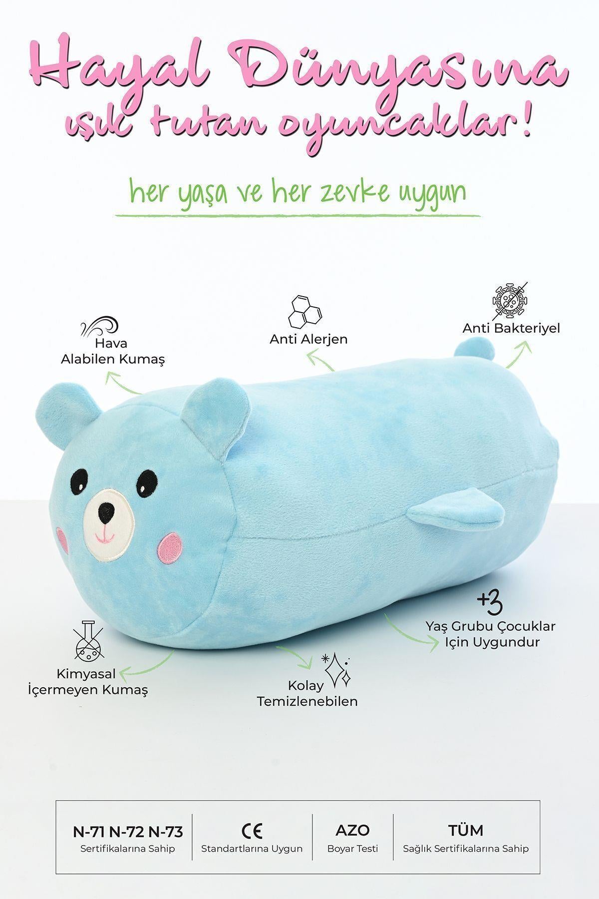Tavşan Figürlü Peluş Oyuncak Yastık Yumuşak Ve Sevimli 40 Cm Rulo Peluş Oyuncak