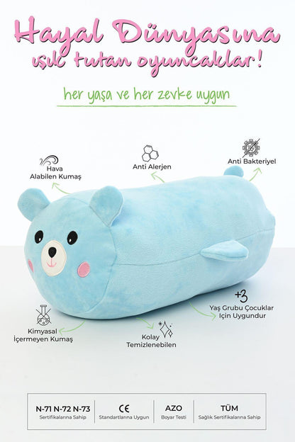 Tavşan Figürlü Peluş Oyuncak Yastık Yumuşak Ve Sevimli 40 Cm Rulo Peluş Oyuncak