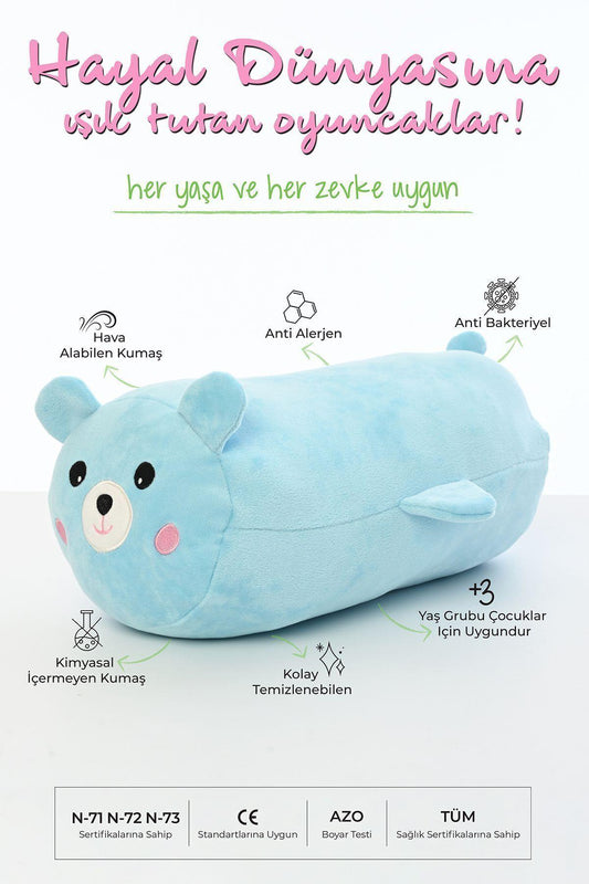 Tavşan Figürlü Peluş Oyuncak Yastık Yumuşak Ve Sevimli 40 Cm Rulo Peluş Oyuncak