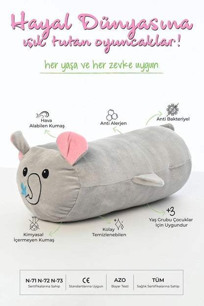 Tavşan Figürlü Peluş Oyuncak Yastık Yumuşak Ve Sevimli 40 Cm Rulo Peluş Oyuncak