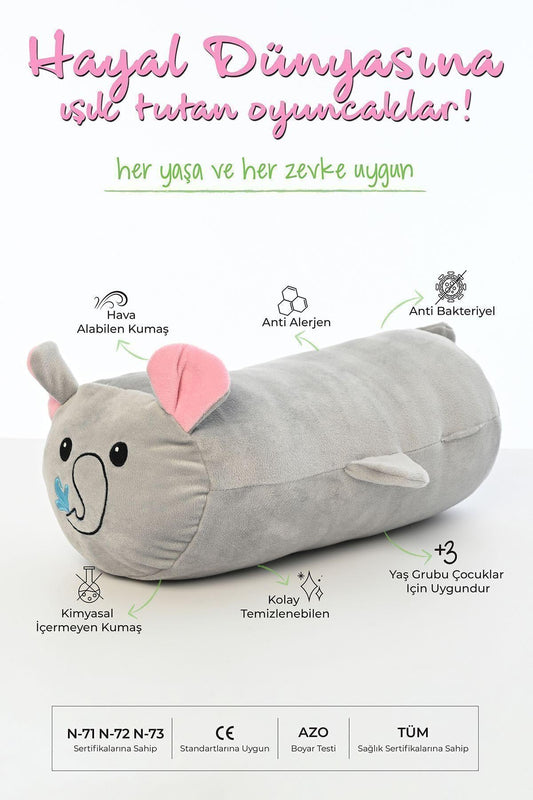 Tavşan Figürlü Peluş Oyuncak Yastık Yumuşak Ve Sevimli 40 Cm Rulo Peluş Oyuncak