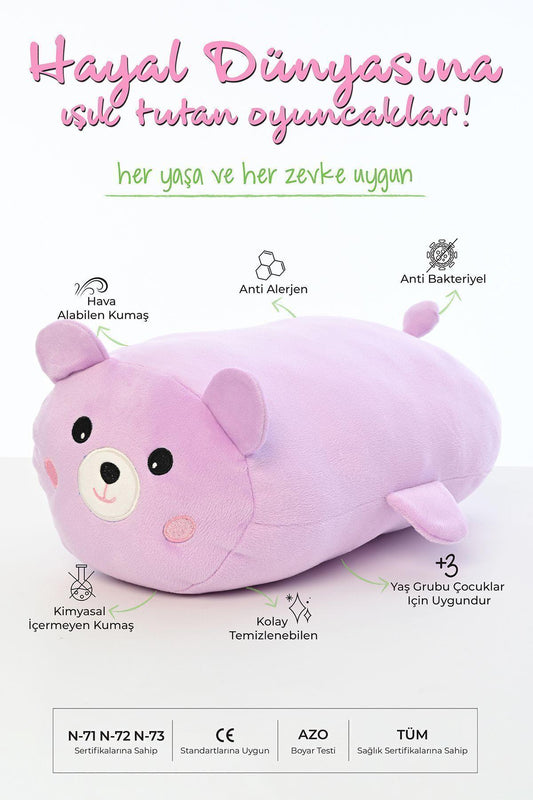 Tavşan Figürlü Peluş Oyuncak Yastık Yumuşak Ve Sevimli 40 Cm Rulo Peluş Oyuncak