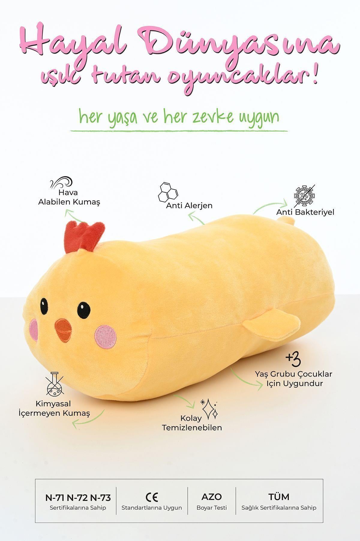 Tavşan Figürlü Peluş Oyuncak Yastık Yumuşak Ve Sevimli 40 Cm Rulo Peluş Oyuncak