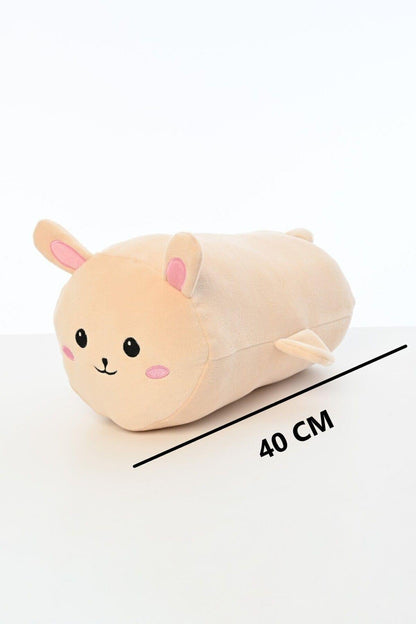 Tavşan Figürlü Peluş Oyuncak Yastık Yumuşak Ve Sevimli 40 Cm Rulo Peluş Oyuncak