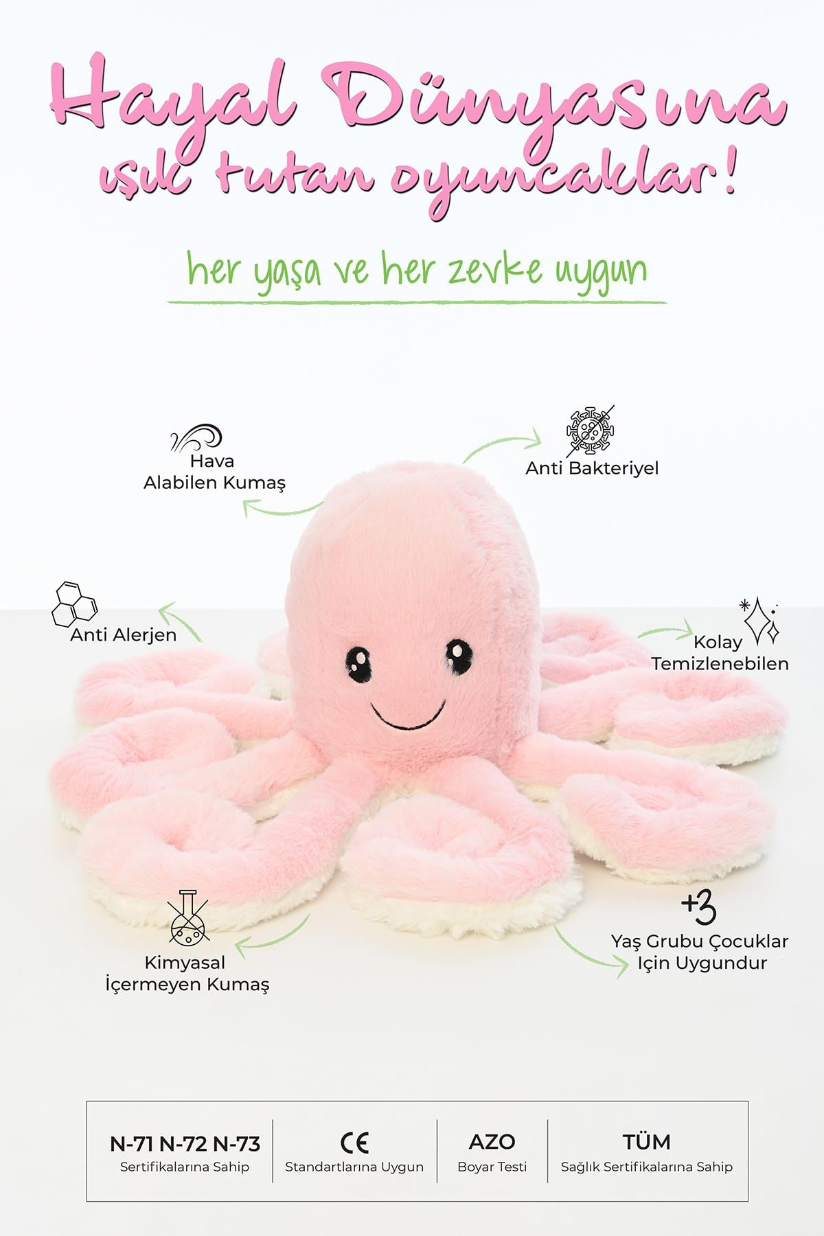 YUMUŞAK UZUN BACAKLI PELUŞ AHTAPOT OYUNCAK